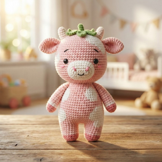 Strawberry Cow Crochet Pattern - Easily Crochet - PDF Download